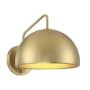 Bellevue 9" Tall Wall Sconce with a black dome shade Natural Brass