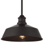 Bellevue 14" Wide Pendant with a brass dome shade Oil Rubbed Bronze