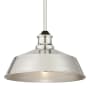 Bellevue 14" Wide Pendant with a brass dome shade Polished Nickel