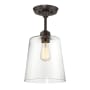 Bellevue Single Light 10" Wide Semi-Flush Ceiling Fixture Oil Rubbed Bronze