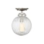 Bellevue Single Light 8" Wide Semi-Flush Globe Ceiling Fixture Brushed Nickel