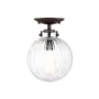 Bellevue Single Light 8" Wide Semi-Flush Globe Ceiling Fixture Oil Rubbed Bronze
