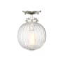Bellevue Single Light 8" Wide Semi-Flush Globe Ceiling Fixture Polished Nickel