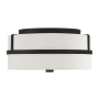 Bellevue 2 Light 13" Wide Flush Mount Drum Ceiling Fixture Matte Black