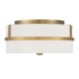 Bellevue 2 Light 13" Wide Flush Mount Drum Ceiling Fixture Natural Brass
