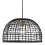 Bellevue 18" Wide Single Light Pendant with Rattan Shade Black Rattan / Natural Brass
