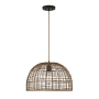 Bellevue 18" Wide Single Light Pendant with Rattan Shade Dark Rattan / Dark Brown