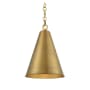 Bellevue 18" Wide Pendant Natural Brass