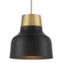 Bellevue 17" Wide Pendant Matte Black / Natural Brass