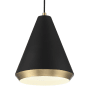 Bellevue 10" Wide Pendant Matte Black / Natural Brass