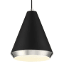 Bellevue 10" Wide Pendant Matte Black / Polished Nickel