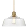 Bellevue 15" Wide Pendant with Hammered Glass Shade Natural Brass