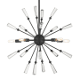 Bellevue 5 Light 26" Wide Abstract Sputnik Chandelier Matte Black