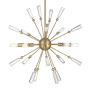 Bellevue 5 Light 26" Wide Abstract Sputnik Chandelier Natural Brass