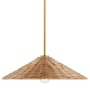Bellevue 20" Wide Pendant with Rattan Shade Natural Brass