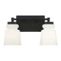 Bellevue 2 Light 15" Wide Bathroom Vanity Light Matte Black