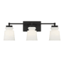 Bellevue 3 Light 24" Wide Bathroom Vanity Light Matte Black