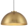 Bellevue 18" Wide Pendant with a black dome shade Natural Brass