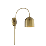 Bellevue Single Light 13" Tall Plug-In Wall Sconce Natural Brass
