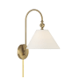 Bellevue 16" Tall Hardwired or Plug-In Wall Sconce Natural Brass