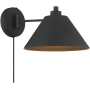 Bellevue 8" Tall Hardwired or Plug-In Wall Sconce Matte Black