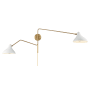 Bellevue 2 Light 21" Tall Hardwired or Plug-In Wall Sconce White / Natural Brass