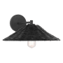 Bellevue 8" Tall Wall Sconce with Rattan Shade Matte Black