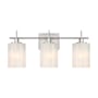 Bellevue 3 Light 22" Wide Vanity Light with Strié Glass Shades Brushed Nickel