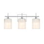 Bellevue 3 Light 22" Wide Vanity Light with Strié Glass Shades Chrome