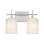 Bellevue 2 Light 14" Wide Vanity Light with Strié Glass Shades Brushed Nickel