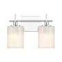 Bellevue 2 Light 14" Wide Vanity Light with Strié Glass Shades Chrome