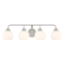 Bellevue 4 Light 32" Wide Vanity Light with Opal Glass Shades Brushed Nickel