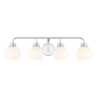Bellevue 4 Light 32" Wide Vanity Light with Opal Glass Shades Chrome
