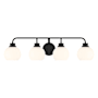 Bellevue 4 Light 32" Wide Vanity Light with Opal Glass Shades Matte Black