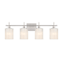 Bellevue 4 Light 31" Wide Vanity Light with Strié Glass Shades Brushed Nickel