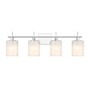 Bellevue 4 Light 31" Wide Vanity Light with Strié Glass Shades Chrome