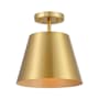 Bellevue 10" Wide Semi-Flush Ceiling Fixture Natural Brass