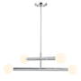 Bellevue 4 Light 30" Wide Chandelier with Opal Glass Shades Chrome