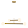 Bellevue 4 Light 30" Wide Chandelier with Opal Glass Shades Natural Brass