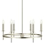Bellevue 6 Light 25" Wide Taper Candle Style Chandelier Brushed Nickel