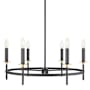 Bellevue 6 Light 25" Wide Taper Candle Style Chandelier Matte Black / Natural Brass