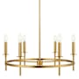 Bellevue 6 Light 25" Wide Taper Candle Style Chandelier Natural Brass
