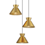 Bellevue 3 Light 20" Wide Multi Light Pendant Natural Brass