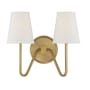Bellevue 2 Light 11" Tall Wall Sconce Natural Brass