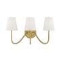 Bellevue 3 Light 11" Tall Wall Sconce Natural Brass