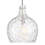 Bellevue 13" Wide Pendant with Clear Hammered Glass Shade Brushed Nickel