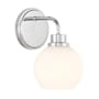 Bellevue 10" Tall Bathroom Sconce with Opal Glass Shade Chrome