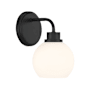 Bellevue 10" Tall Bathroom Sconce with Opal Glass Shade Matte Black