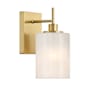 Bellevue 10" Tall Bathroom Sconce with Strié Glass Shade Natural Brass