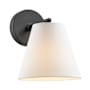 Bellevue 10" Tall Bathroom Sconce with Fabric Shade Matte Black